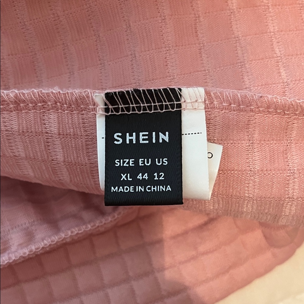 SHEIN Pink Cowl Neck Women's Sweater w/ Waffle Weave Pattern - Picture 7 of 11